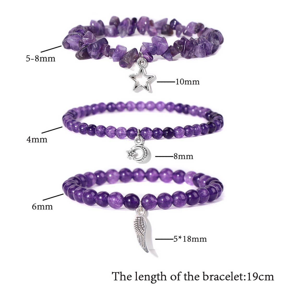 CWAJE4223_NATURAL STONE SIMPLE STAR LEAF PENDANT BRACELET