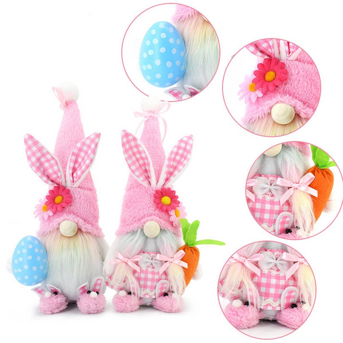 EASTER BUNNY PLUSH DOLL PINK DOLL ORNAMENTS