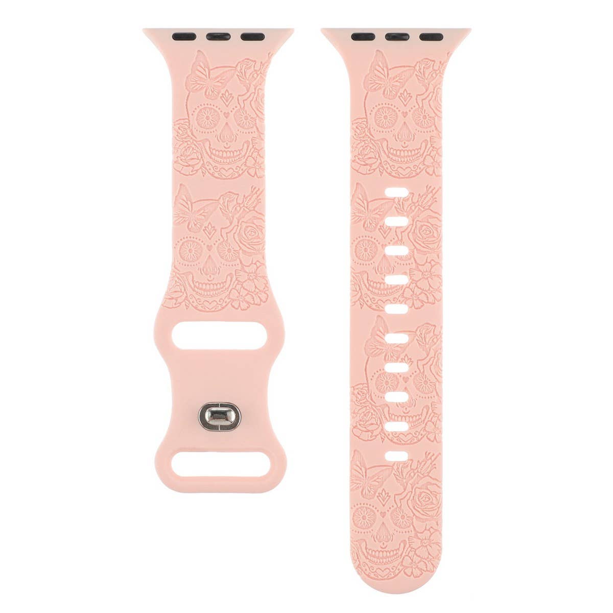 ENGRAVED CHECKERED SILICONE APPLE WATCH9-1 STRAP