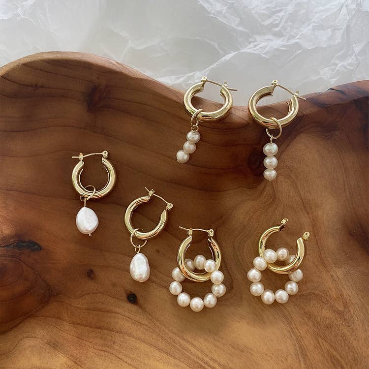 Simple versatile and retro-styled pearl earrings