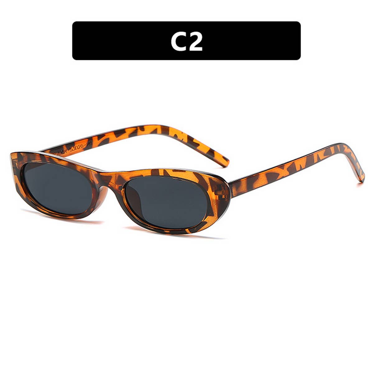 WOMEN NARROW FRAME RETRO OVAL SUNGLASSES