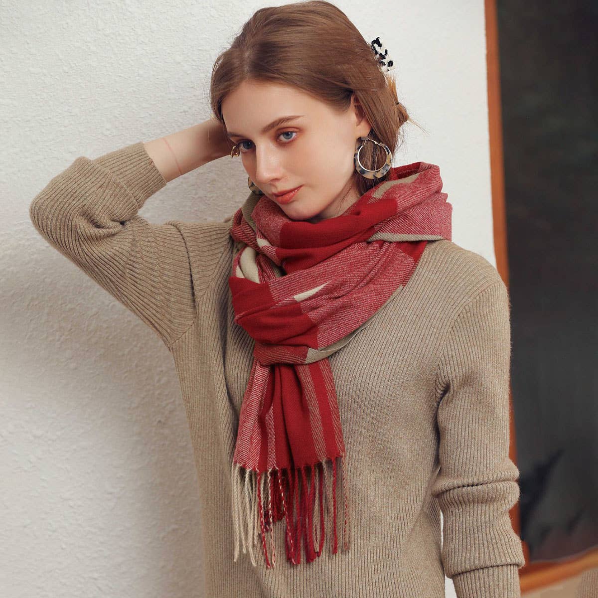 Plaid Winter Scarf ??Soft Thick Fringe Shawl 2025_CWASC0168