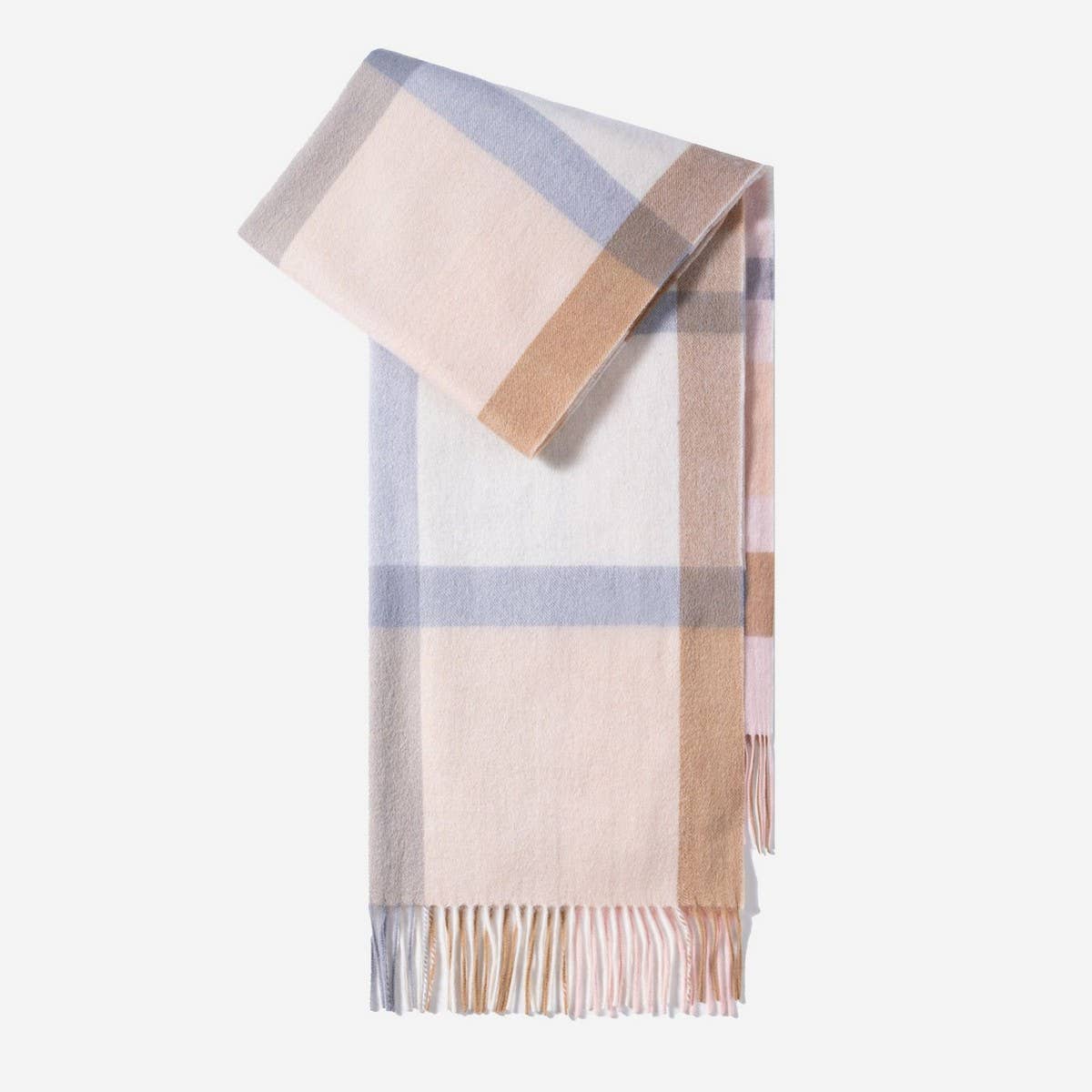 100% Wool Plaid Scarf – Long Warm Winter Wrap_CWASC1095
