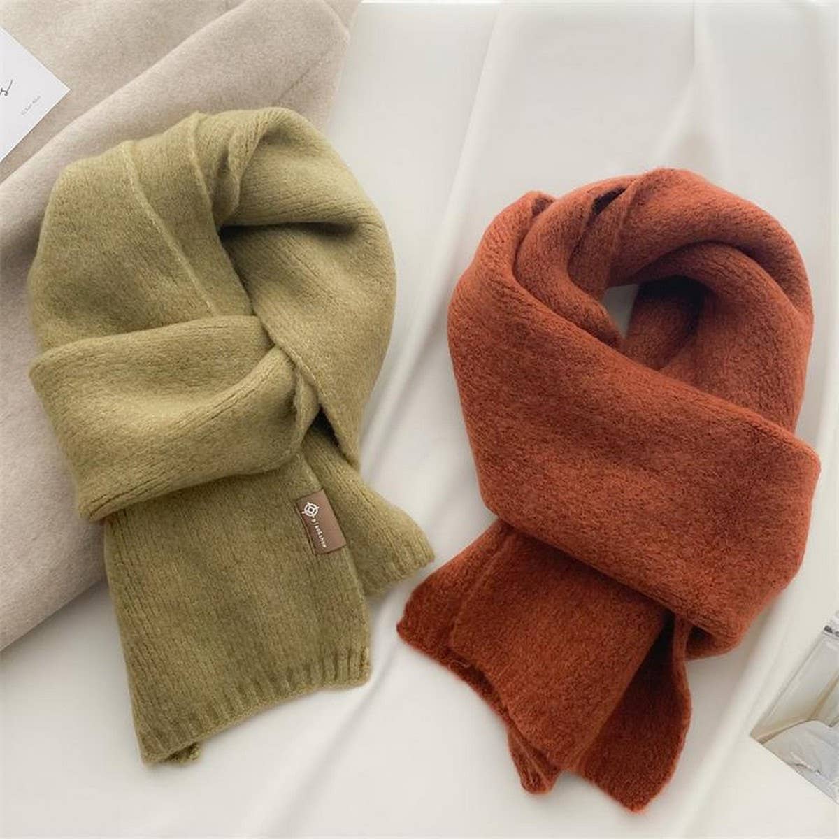 Soft Knit Neck Scarf - Faux Cashmere Winter Wrap_CWASC1260