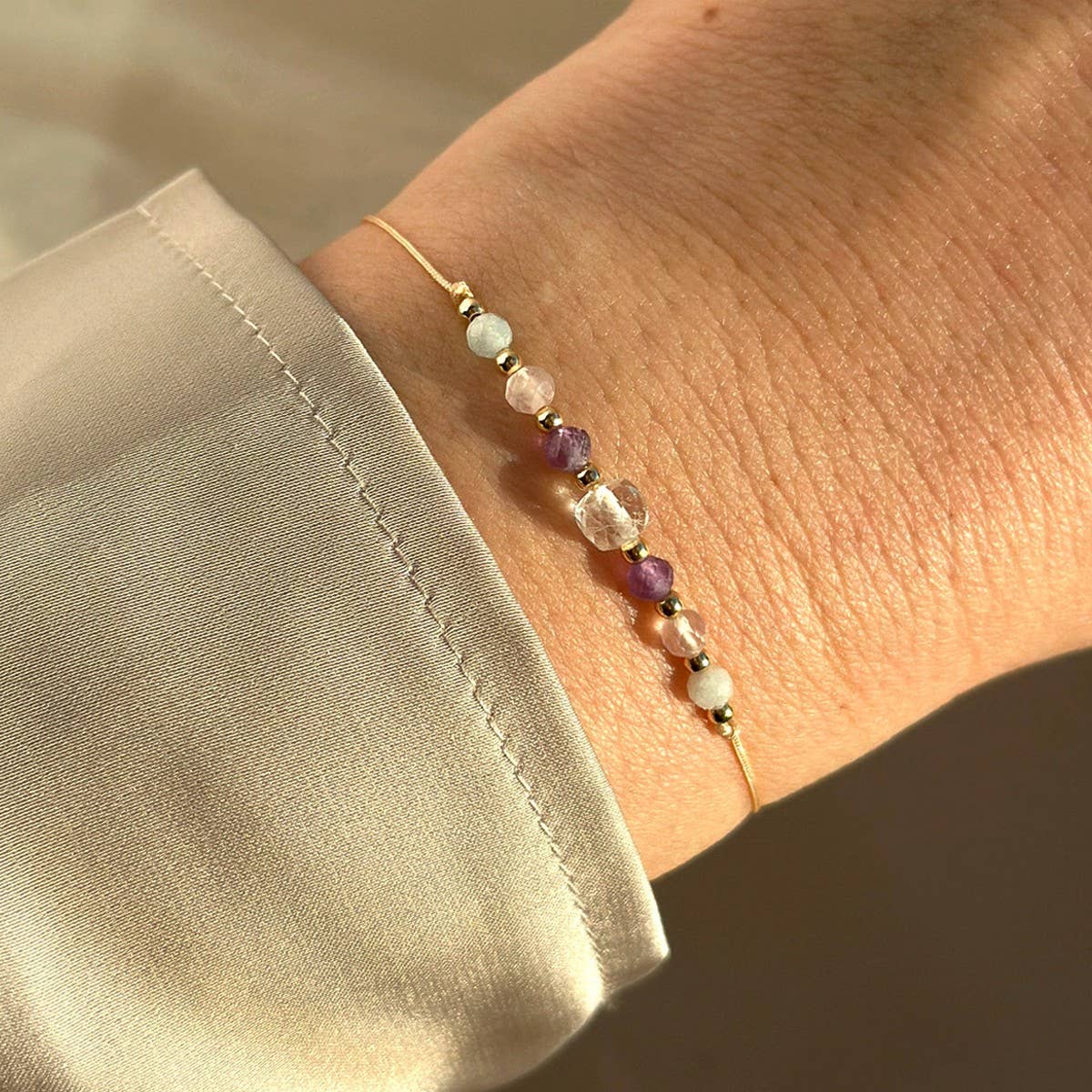 NATURAL STONE COMBINATION ZODIAC BEADED BRACELET_CWAB4627