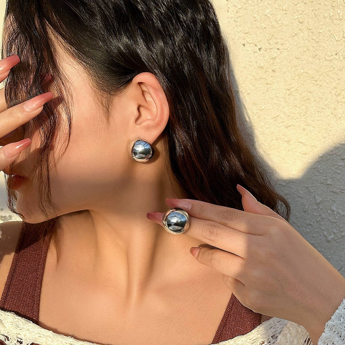 SIMPLE COMMA ROUND PERSONALITY SMOOTH EARRINGS_CWAJE1823