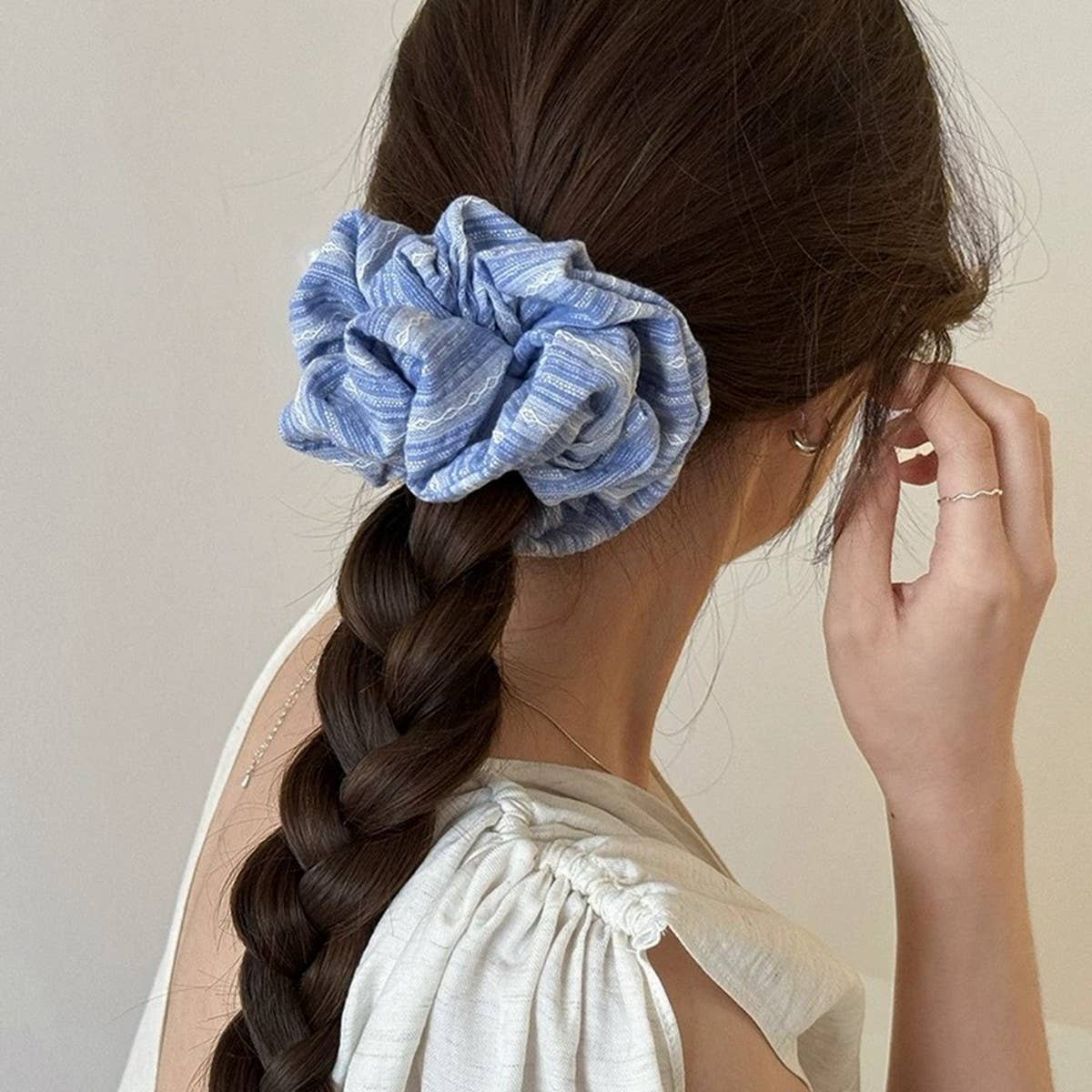 FRESH STRIPED COLON HAIR SCRUNCHIES