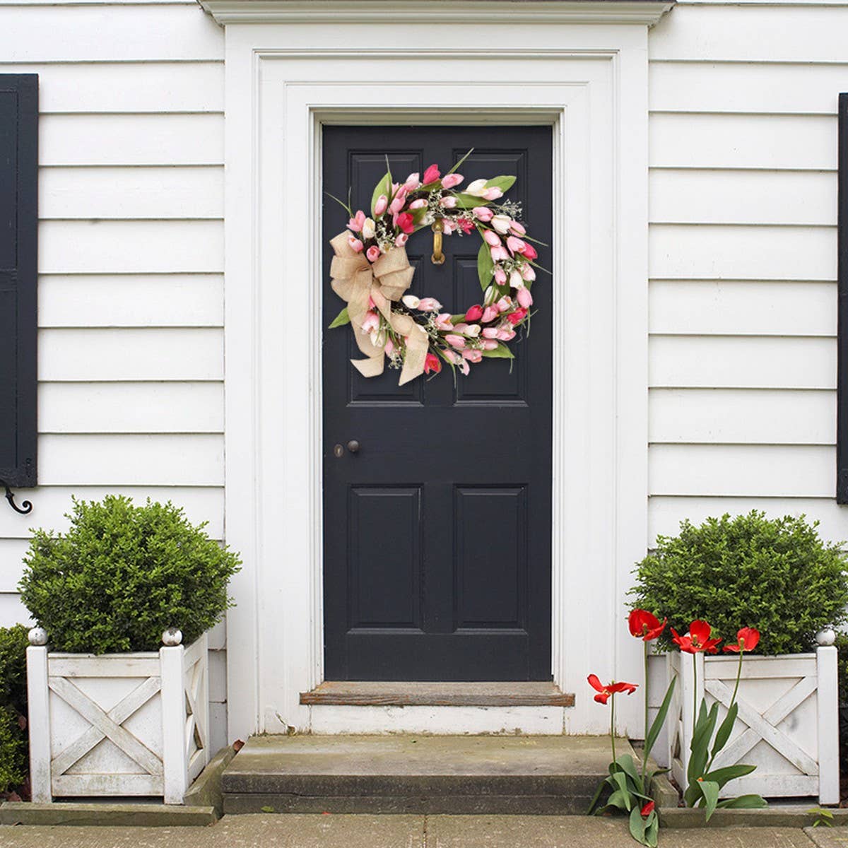 Tulip Butterfly Wreath for Valentine & Easter_CWAJE05410