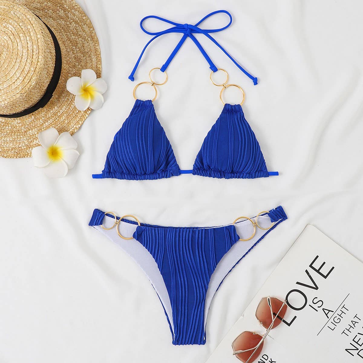 WOMEN'S SEXY BIKINI HALTER NECK TWO-PIECE SWIMSUIT