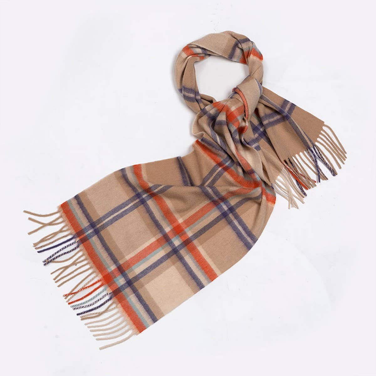 100% Wool Plaid Scarf – Soft Reversible Wrap_CWASC2348