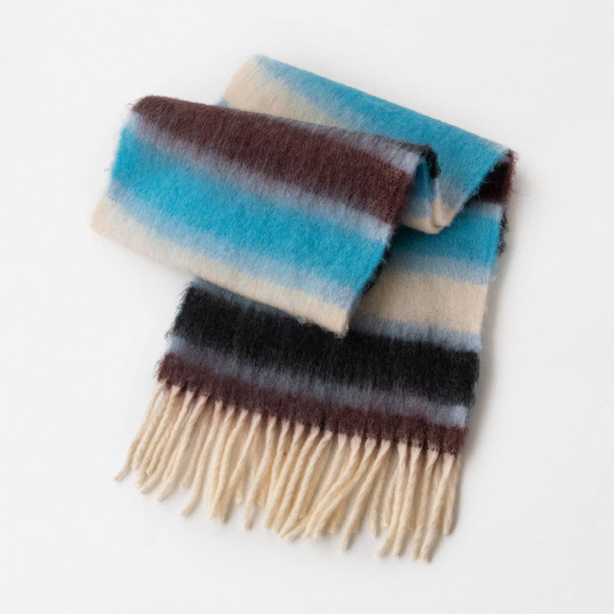 Dopamine Rainbow Scarf - Fuzzy Plaid Winter Wrap