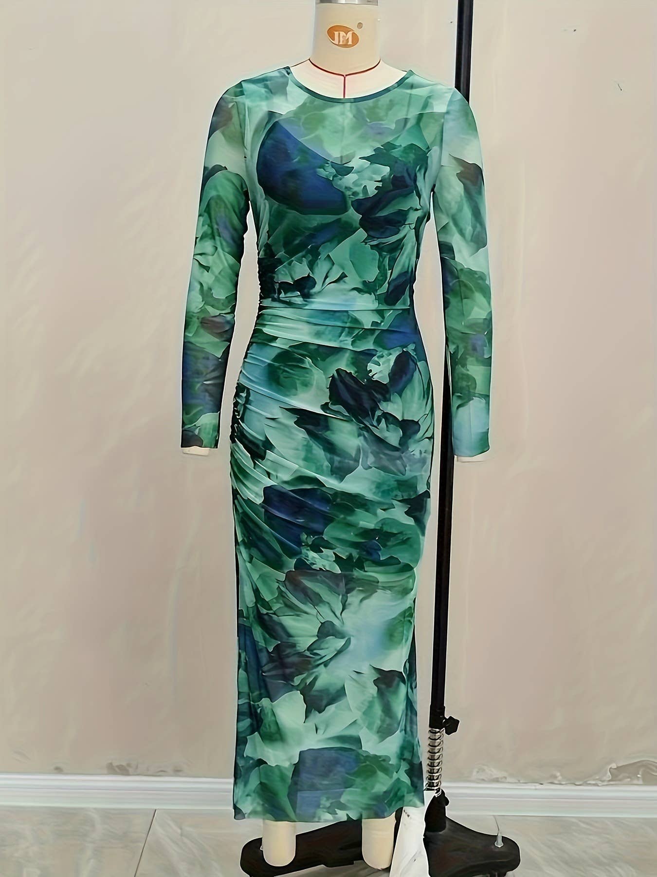 Floral mesh with ribbon lining two-piece dress