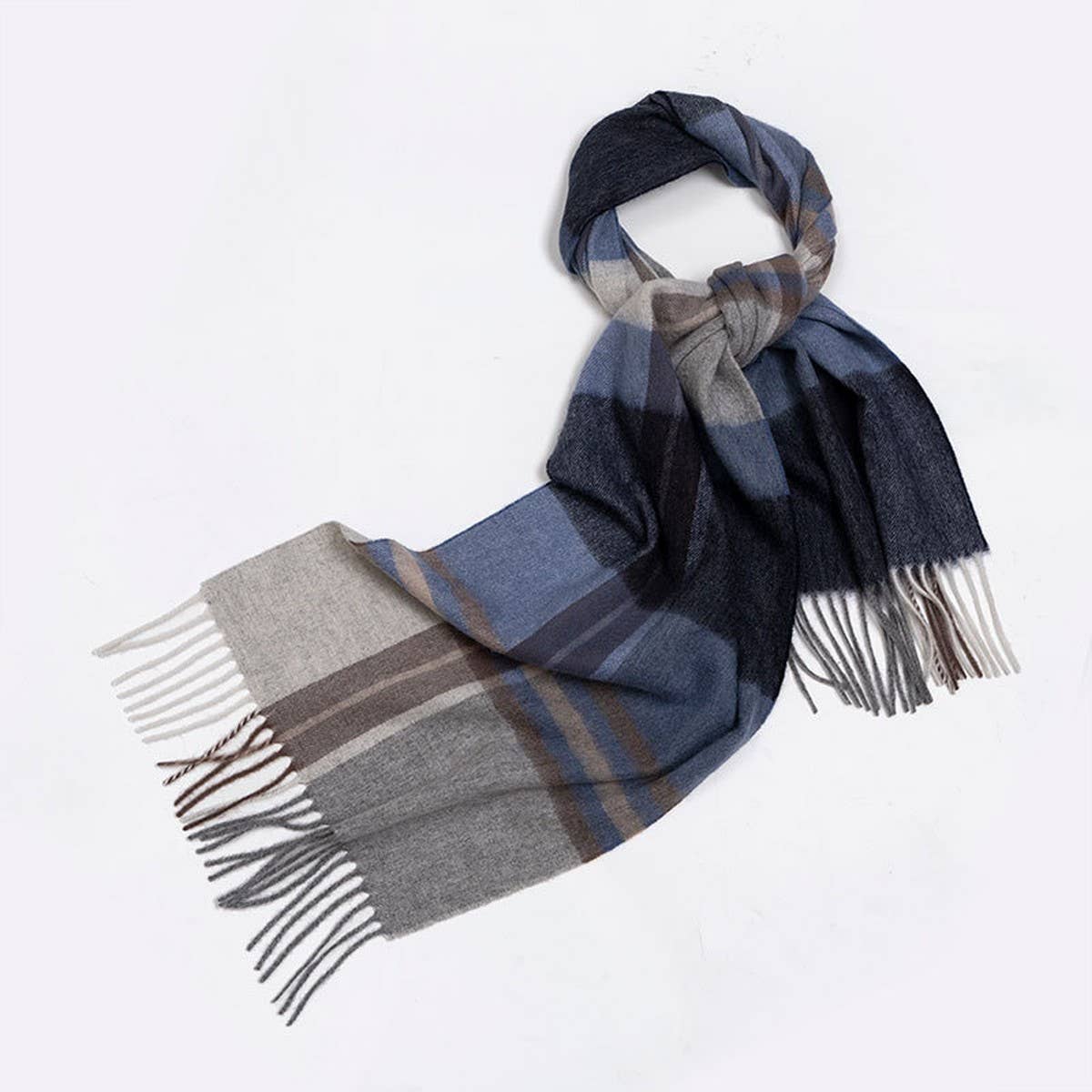 100% Wool Plaid Scarf – Soft Reversible Wrap_CWASC2348