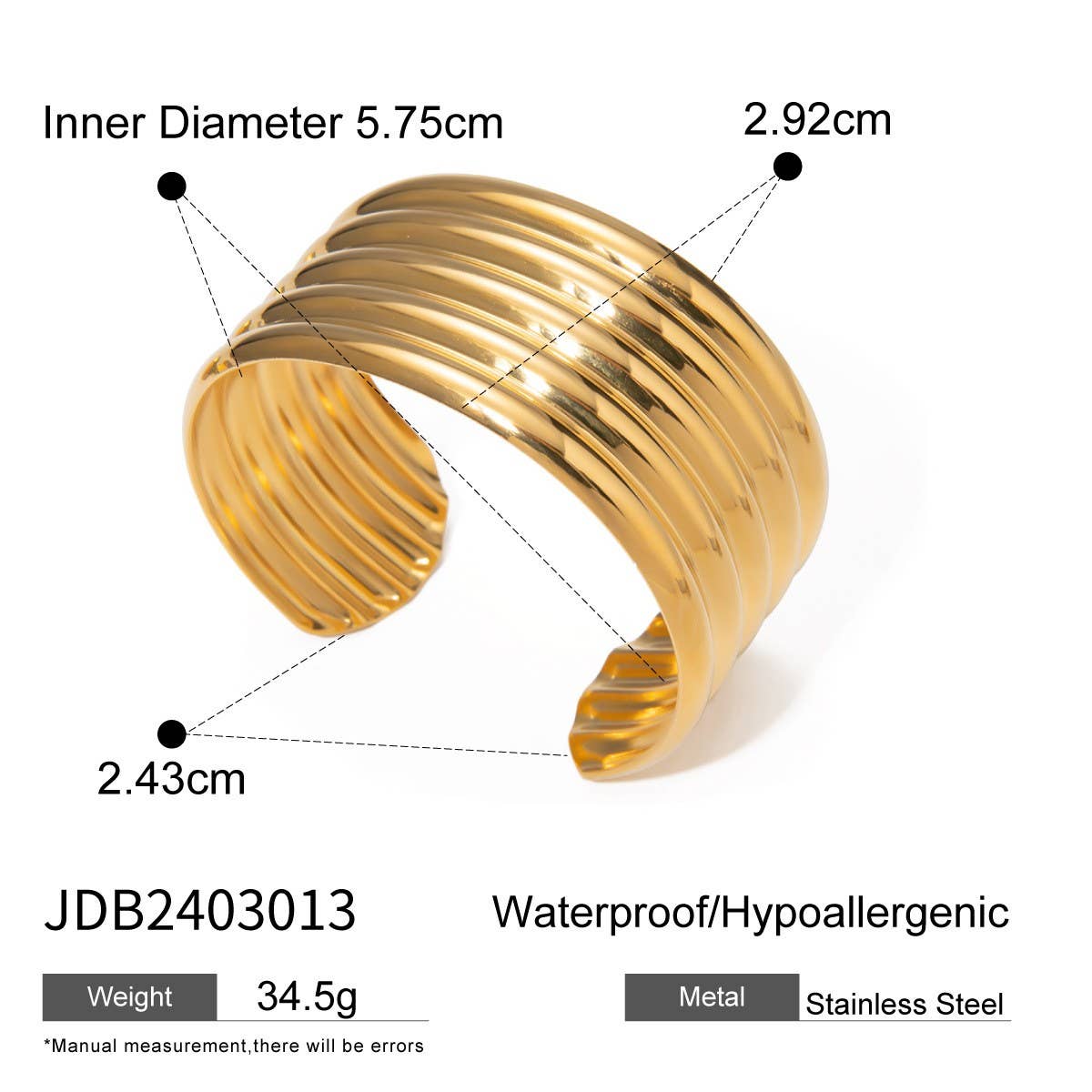 Vintage 18K Gold Multi-Layer Tube Open Cuff