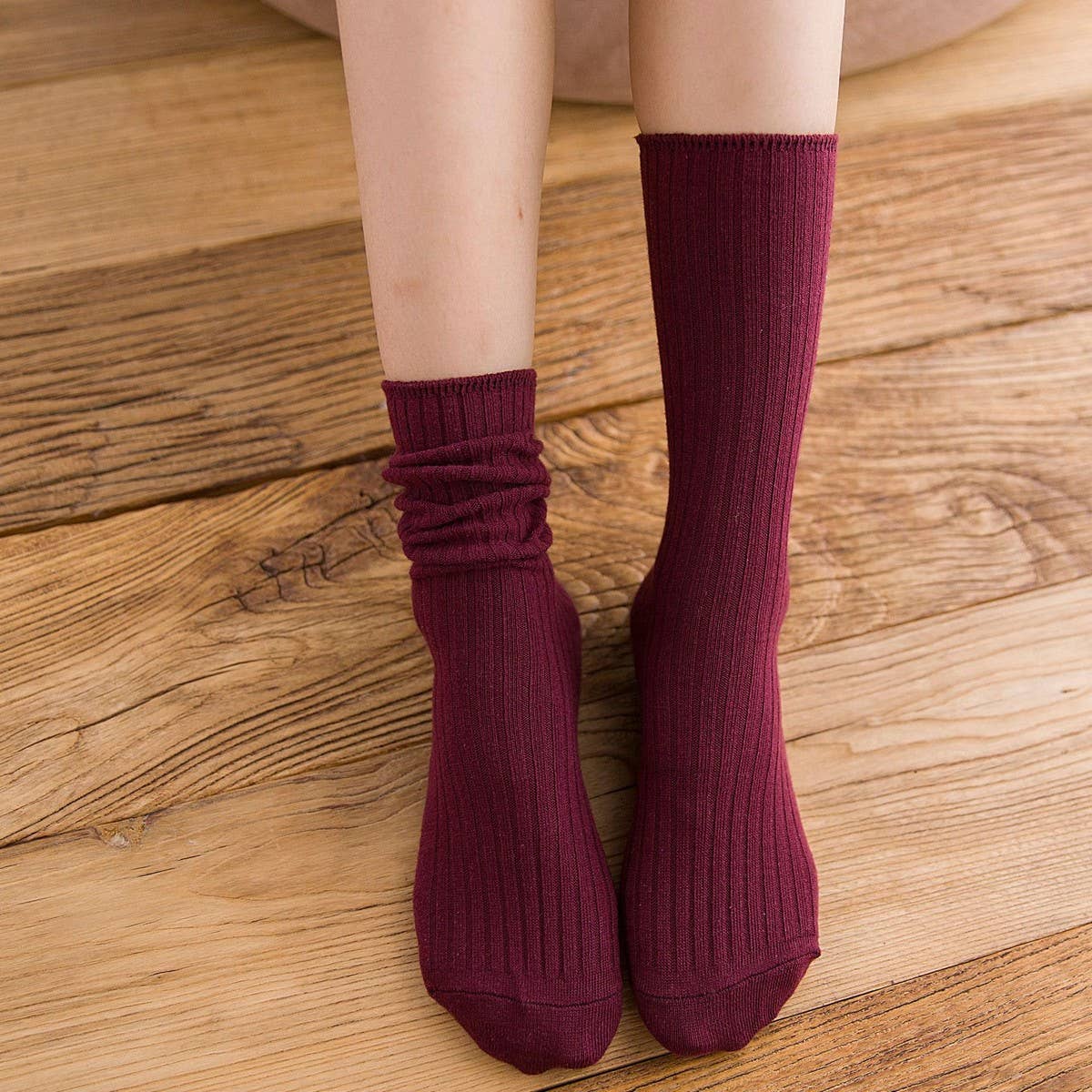 AUTUMN AND WINTER SOLID COLOR MID-CALF SOCKS_CWMS0916
