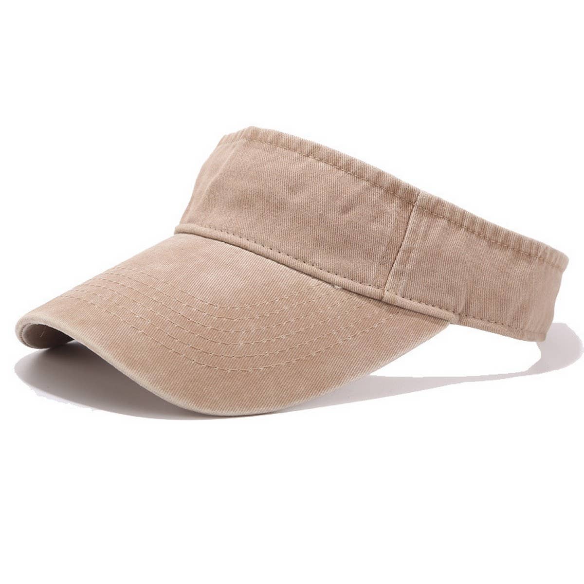 Washed Cotton Visor Hat - Street Style Sun Cap_CWAH3306