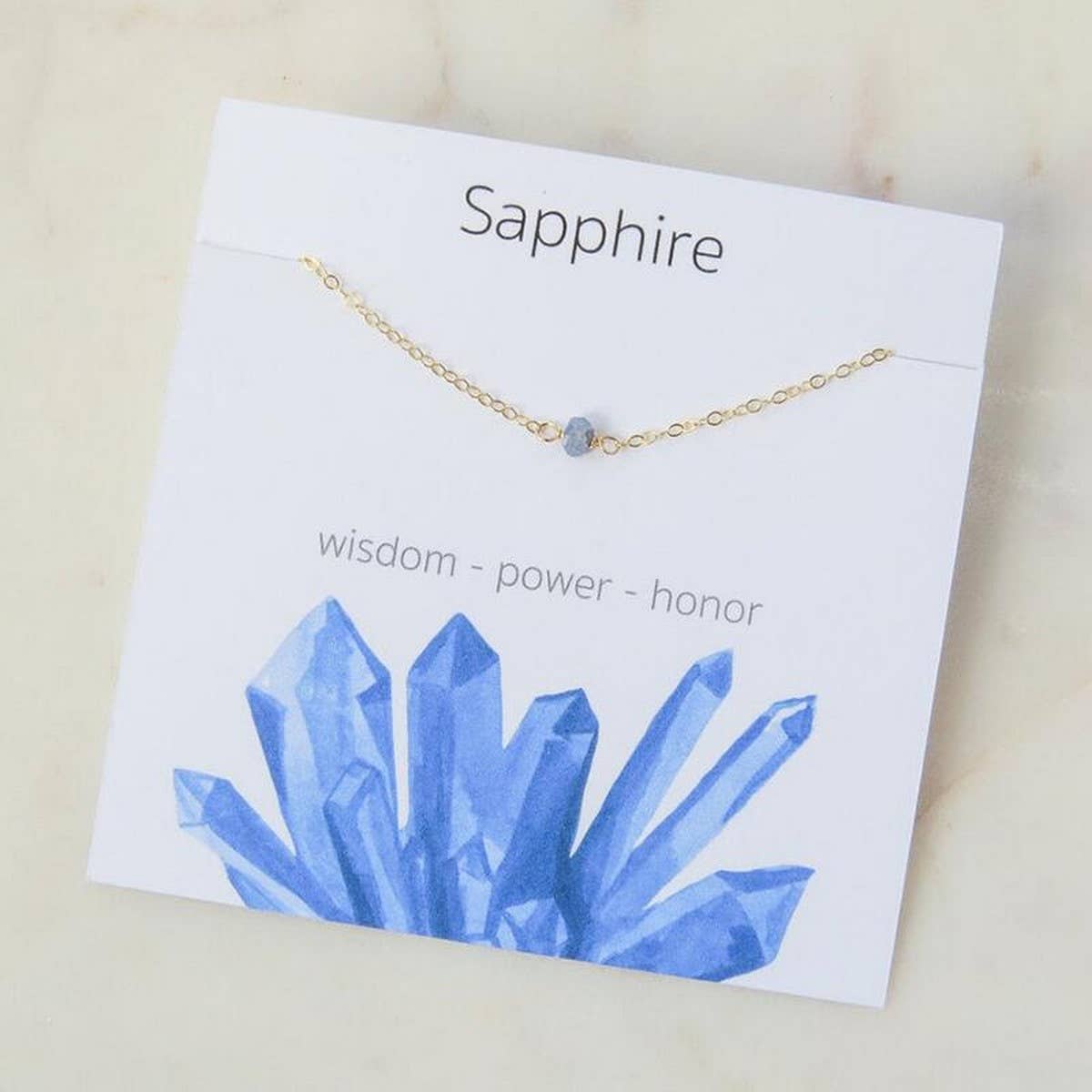 NATURAL CRYSTAL GRAVEL PENDANT NECKLACE WITH CARD