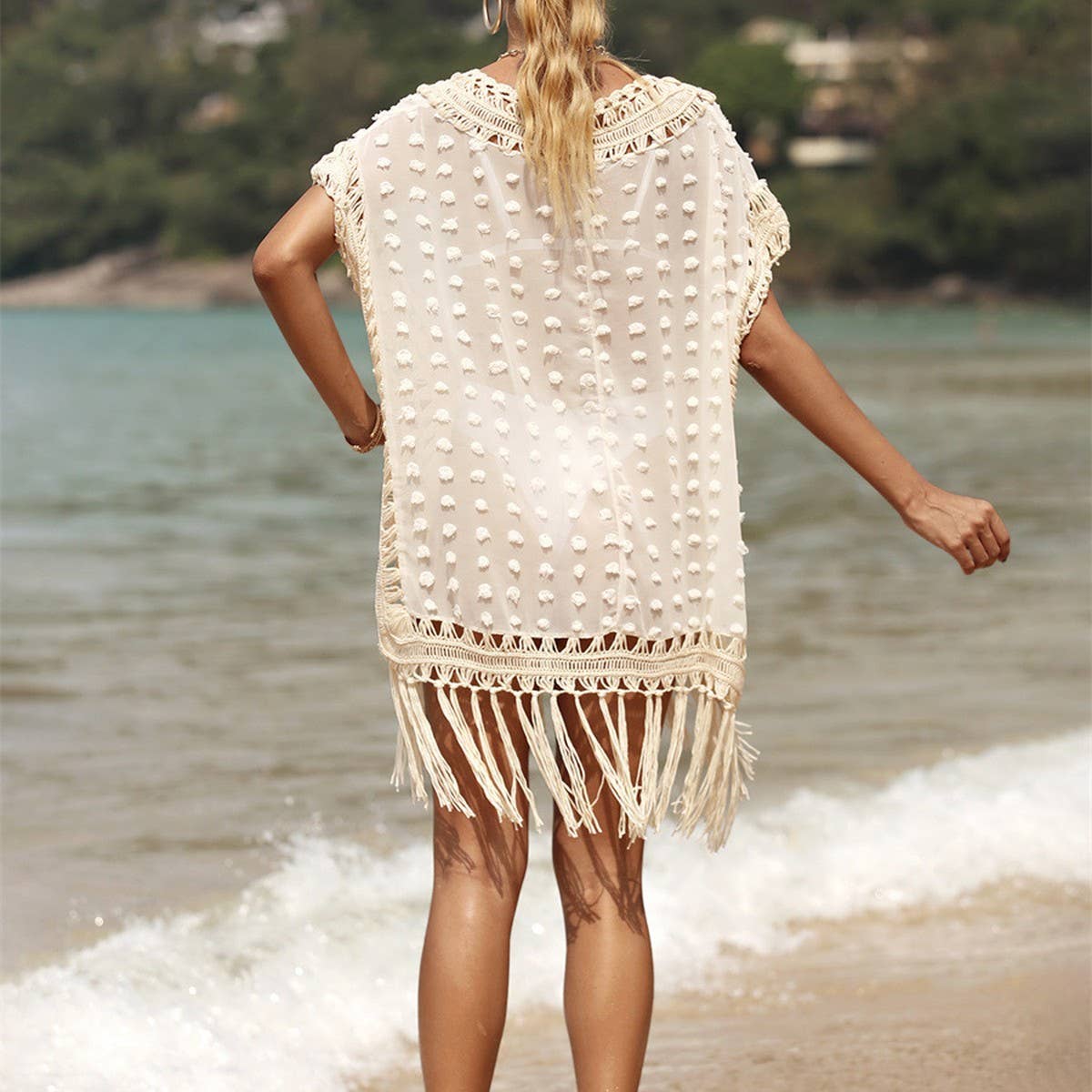 SUMMER PATCHWORK FRINGE BEACH SWIMSUIT COVER-UP_CWMW0659