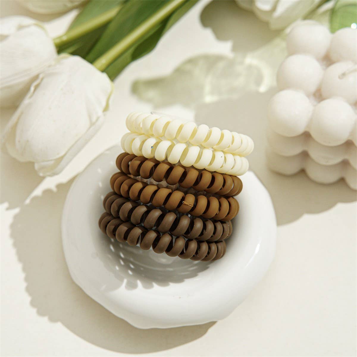 HIGH ELASTIC FROSTED PHONE CORD HAIR TIES_CWAHA1122