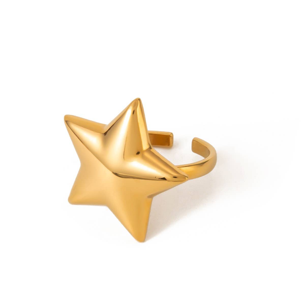 SIMPLE AND HIGH-END FIVE-POINTED STAR OPEN RING