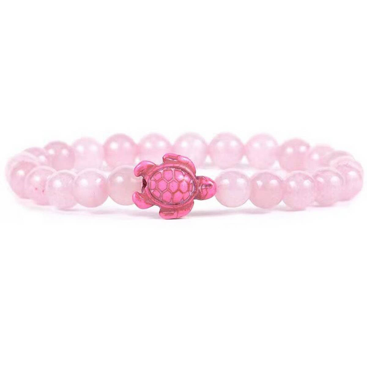 CWAJE3879_BEACH TURQUOISE TURTLE BEADED SIMPLE BRACELET