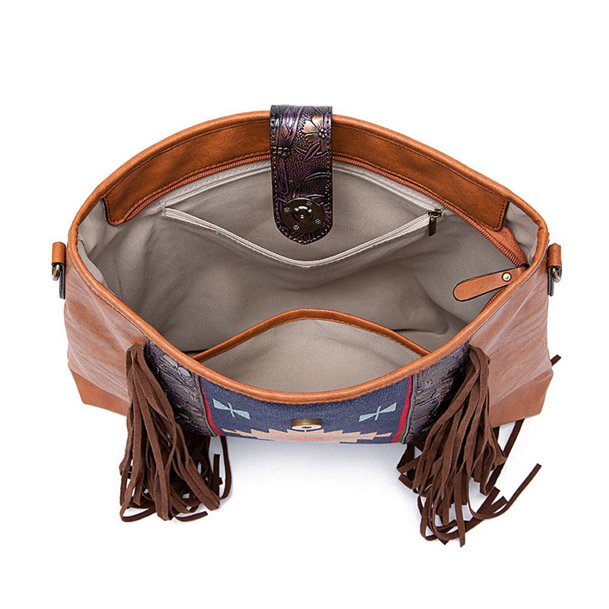 BOHEMIAN HAND-WOVEN FLOWING BEARD SHOULDER BAG_CWAB2579