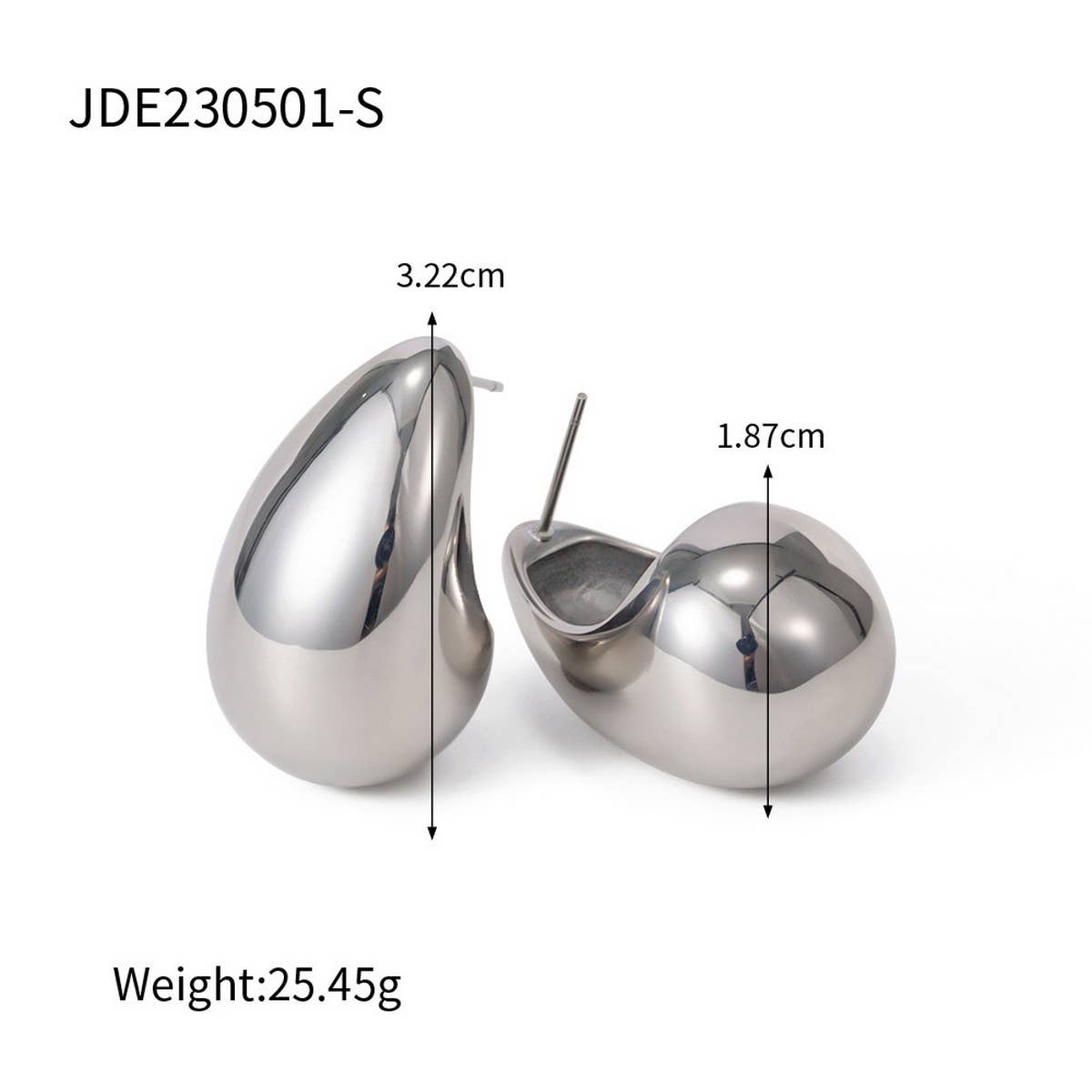 FASHION GLOSSY TEXTURED WATER DROP EARRINGS_CWASC1657