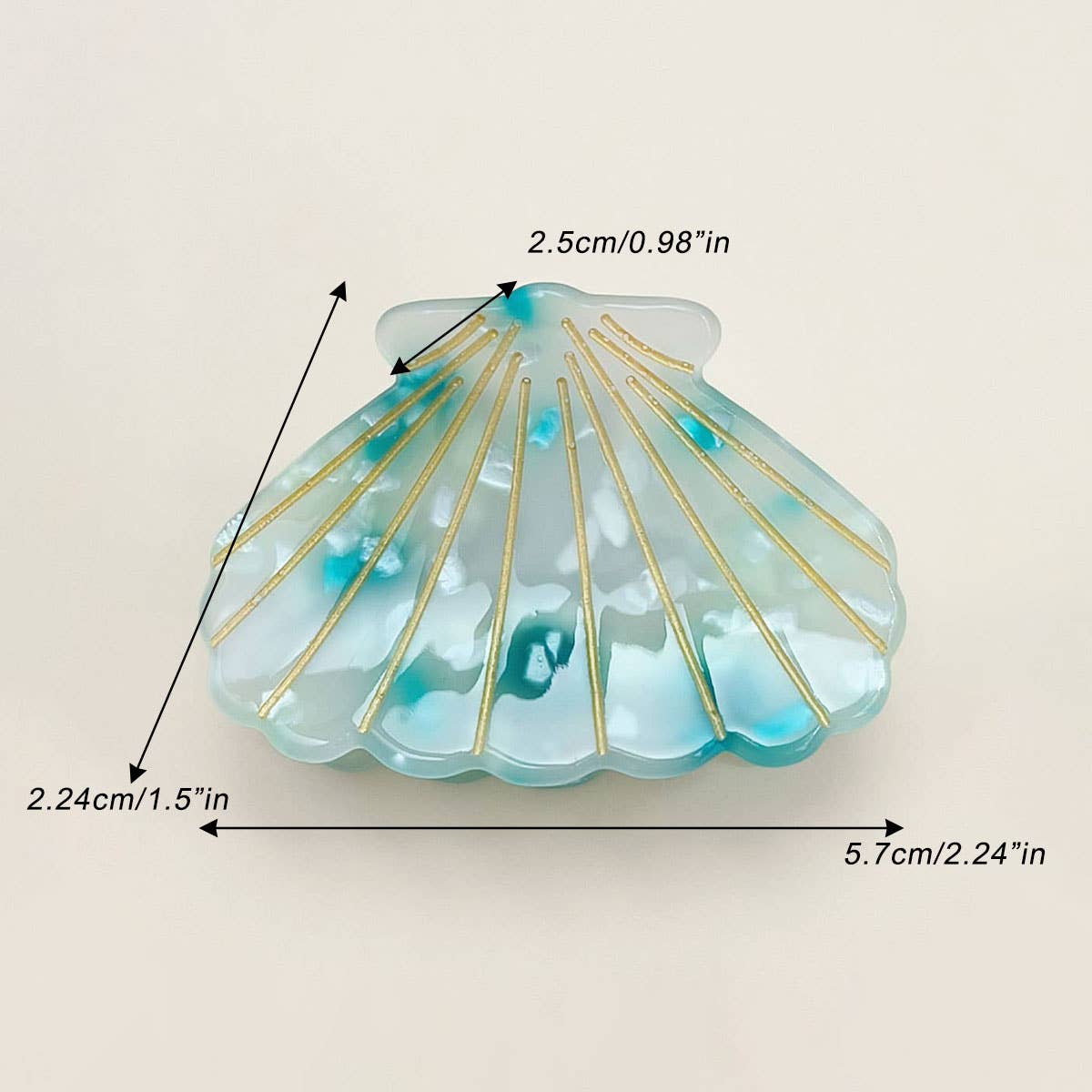 2" Small Shell Hair Claw Clip for Back Hair_CWAHA0653