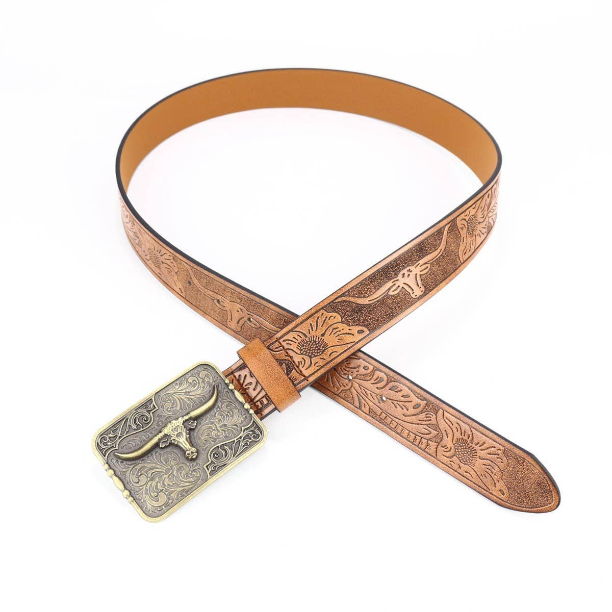 WESTERN COW HEAD BELT BUCKLE WITH DELICATE_CWABE0419