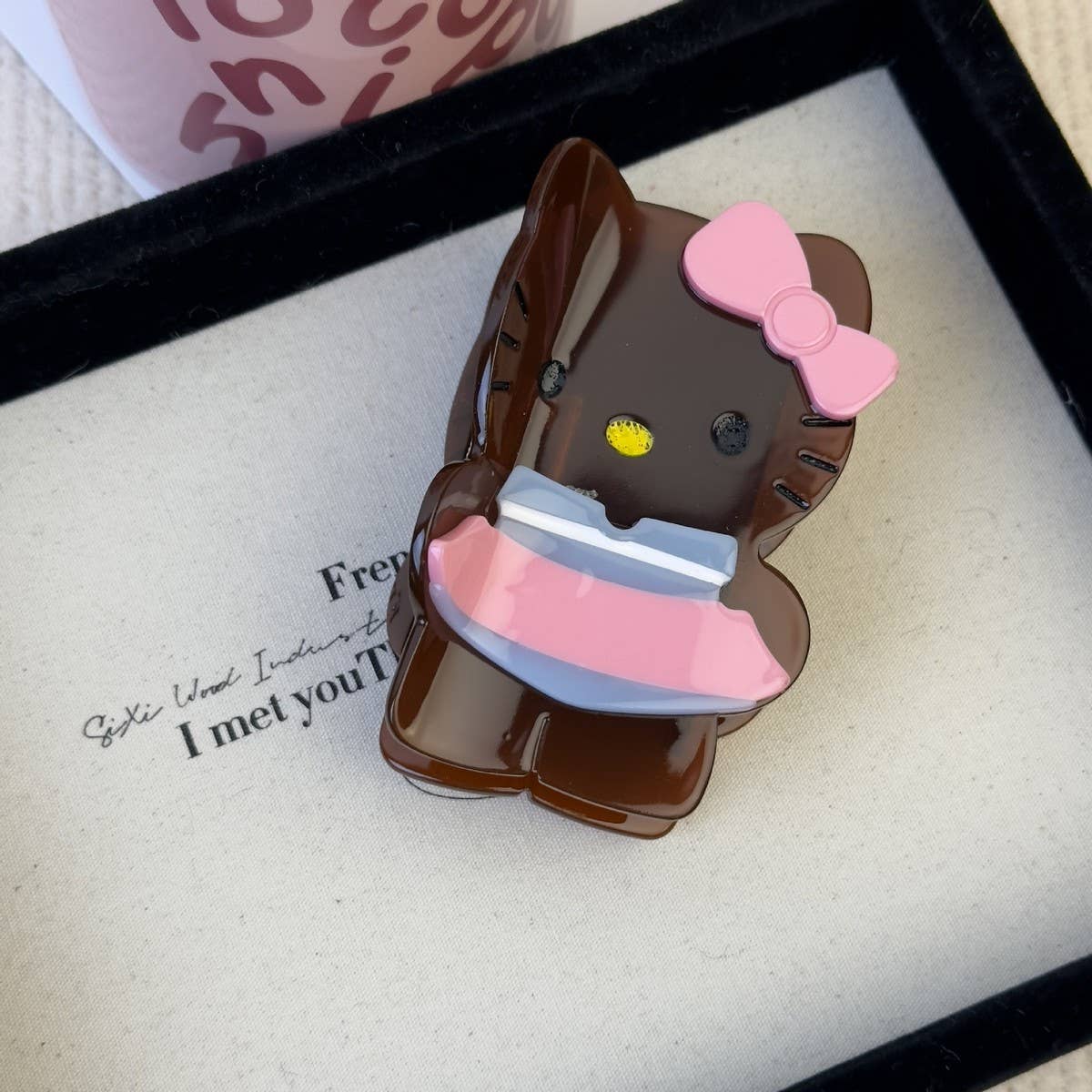SMALL FRESH AND SWEET CARTOON CAT SCRATCHING CLIP_CWAHA3954