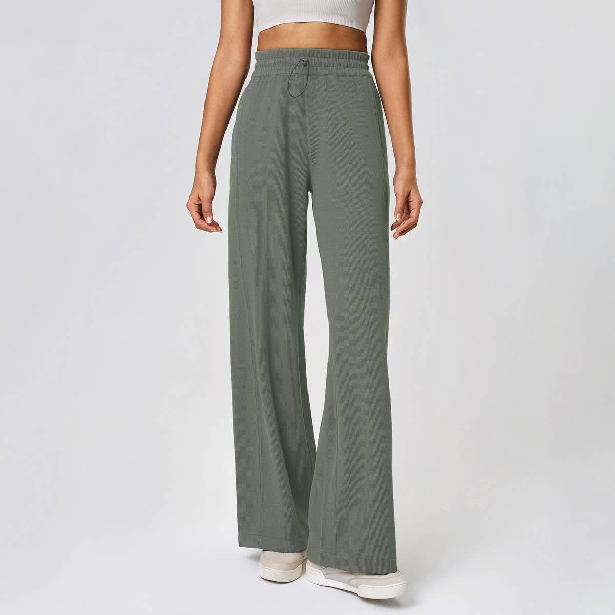Loose Drawstring Yoga Pants High Waist Wide Leg