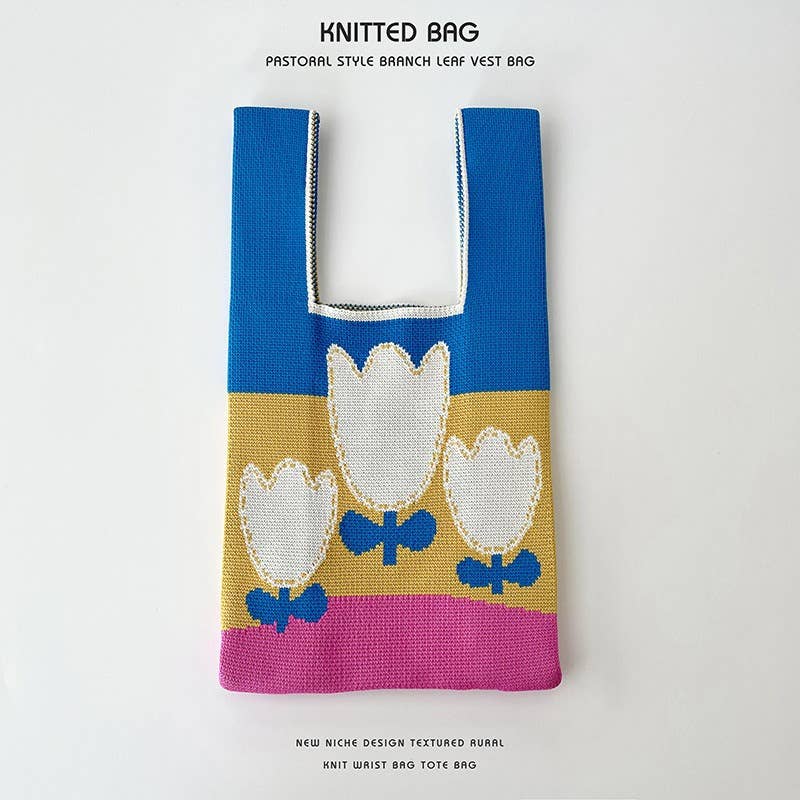 Flower series versatile knitted bag