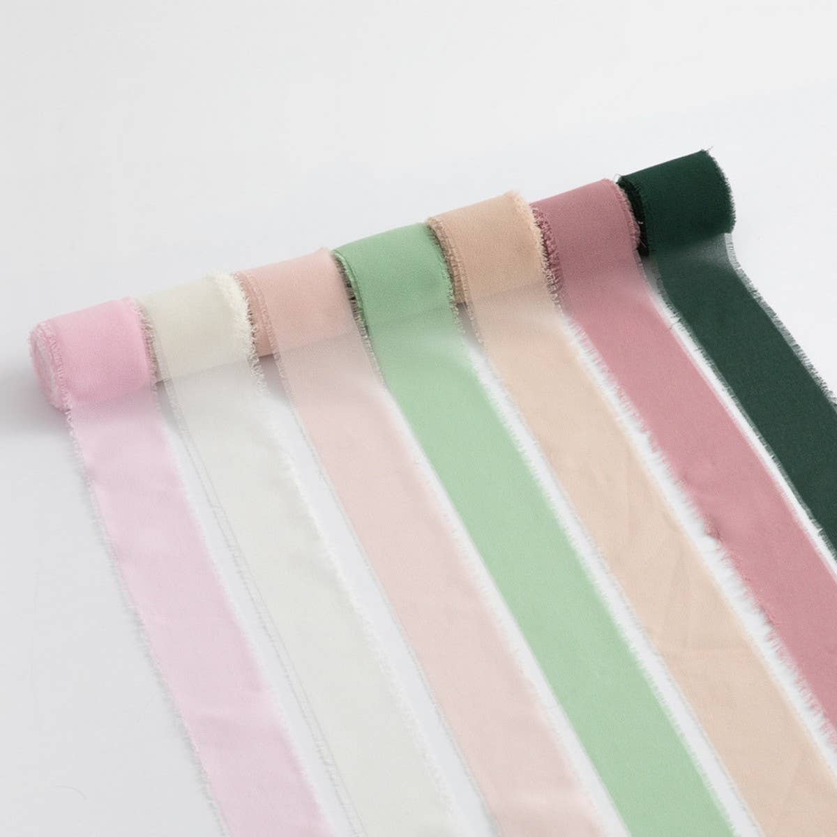 HAND-TORN RAW EDGE CHIFFON RIBBON SNOW YARN