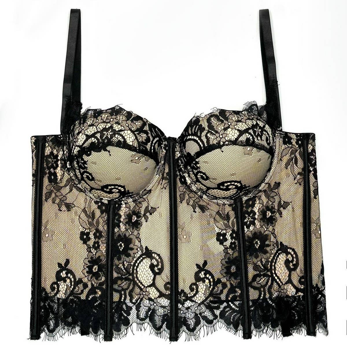 SILK SEXY HOLLOW PADDED HERRINGBONE BRA