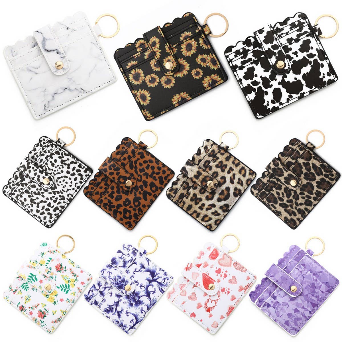 PU Leather Card Holder with Keychain & ID Slot_CWAB4938