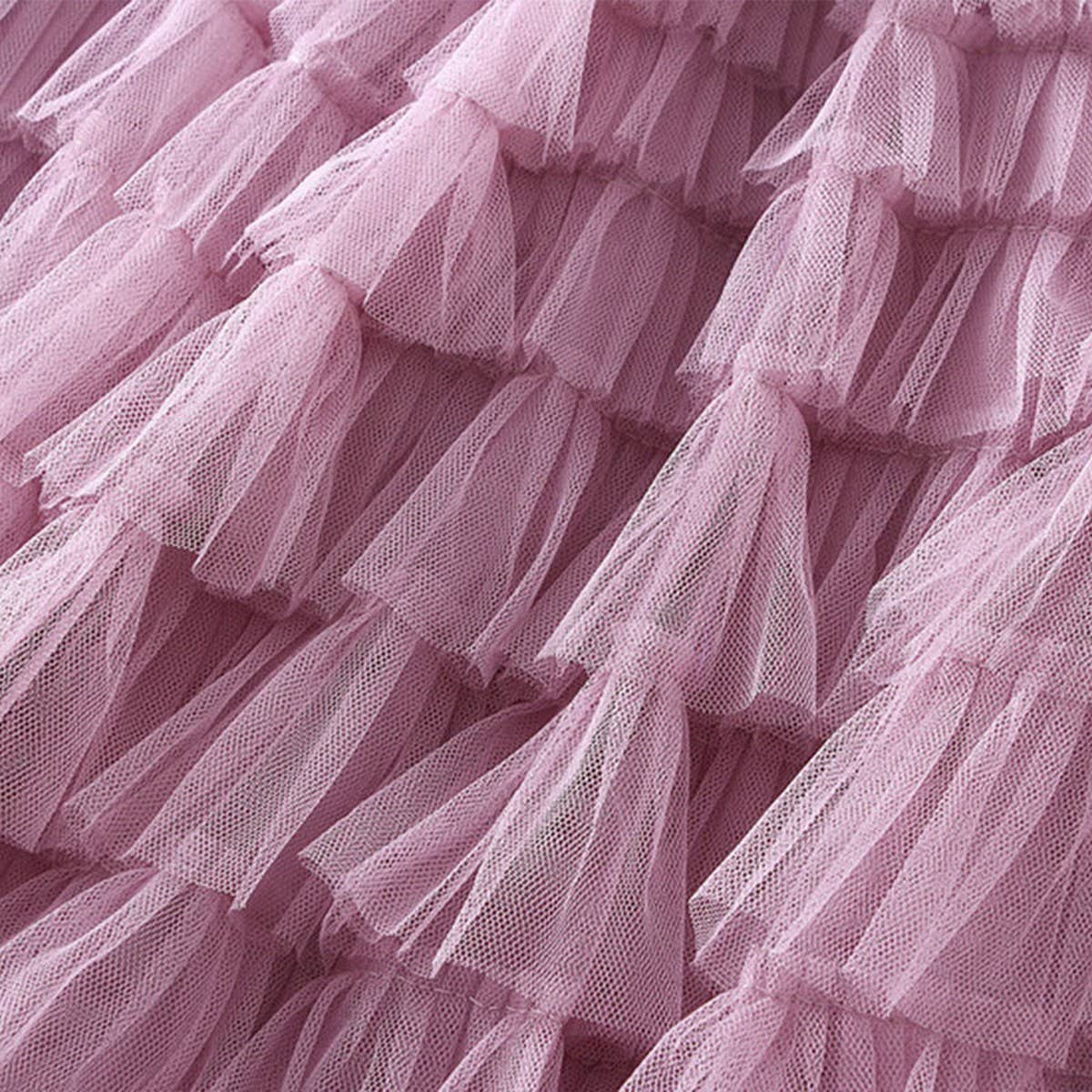 White Tulle Tiered Pleated A-Line Maxi Skirt
