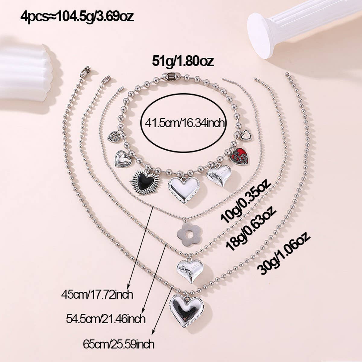NEW FASHION LOVE HIP HOP BEADED NECKLACE