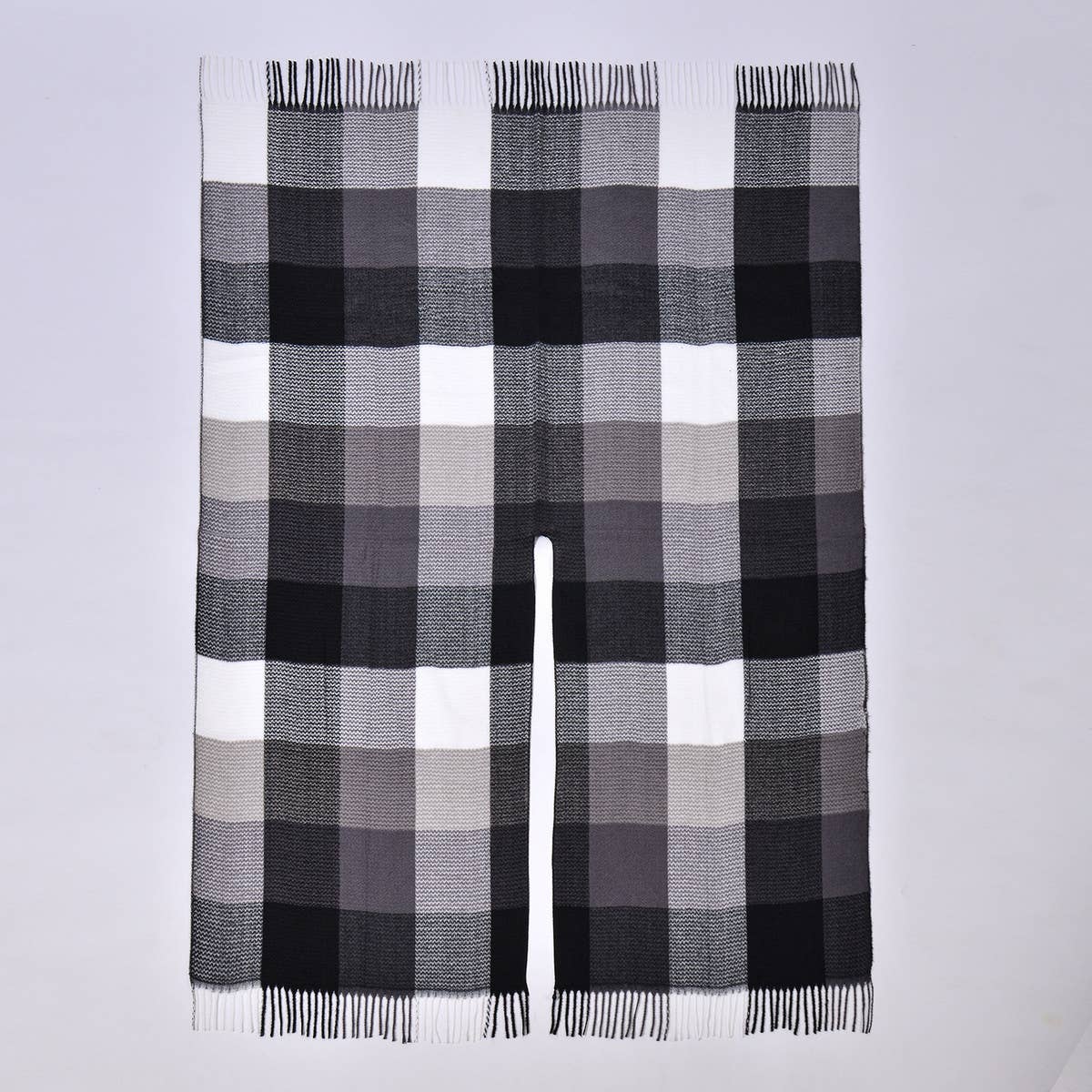Plaid Cape ??Colorblock Winter Shawl for Travel_CWASC0960