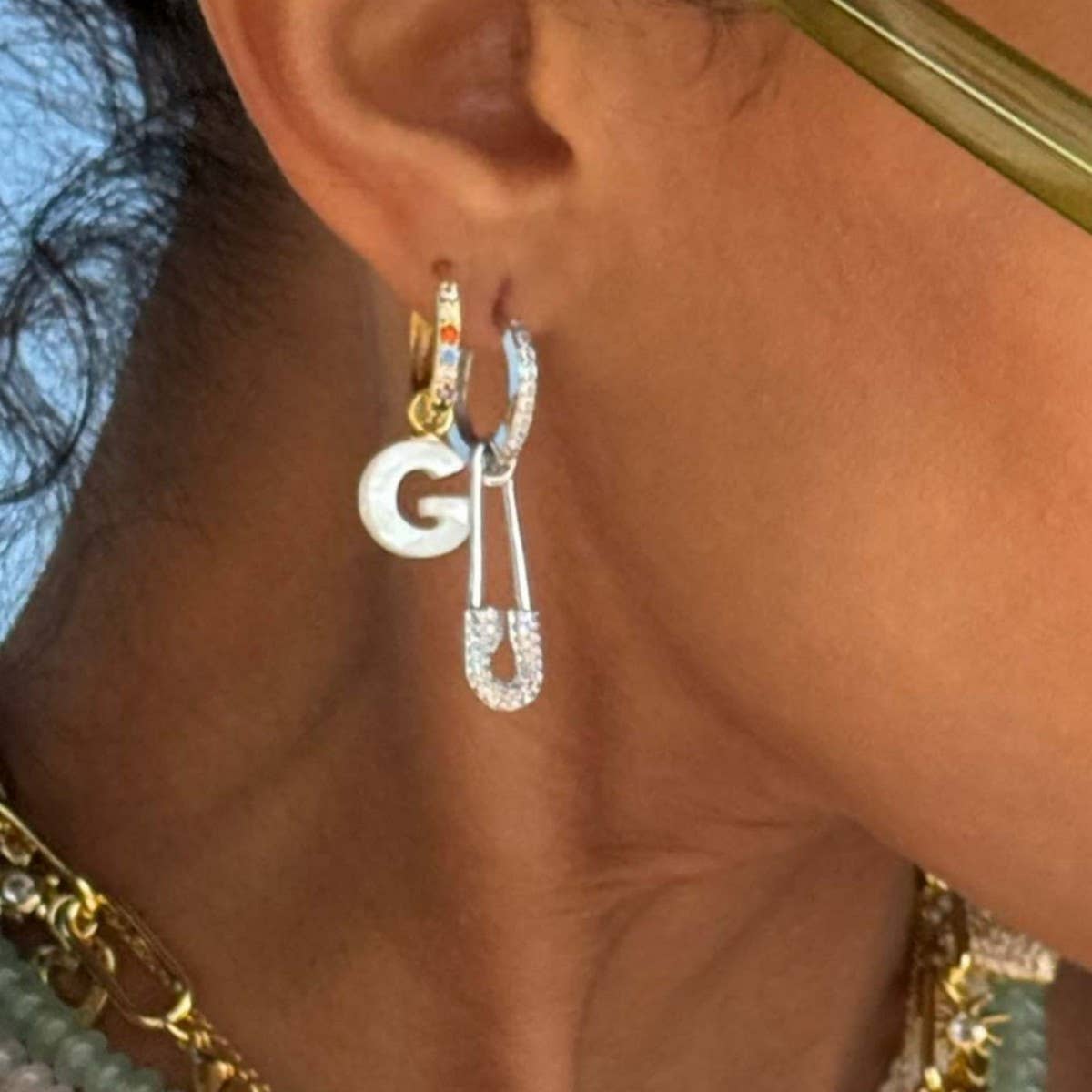 Fashionable Design Paperclip Zirconia Earrings