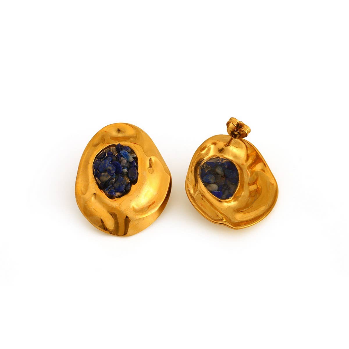 Natural Stone Stainless Steel Irregular Earrings