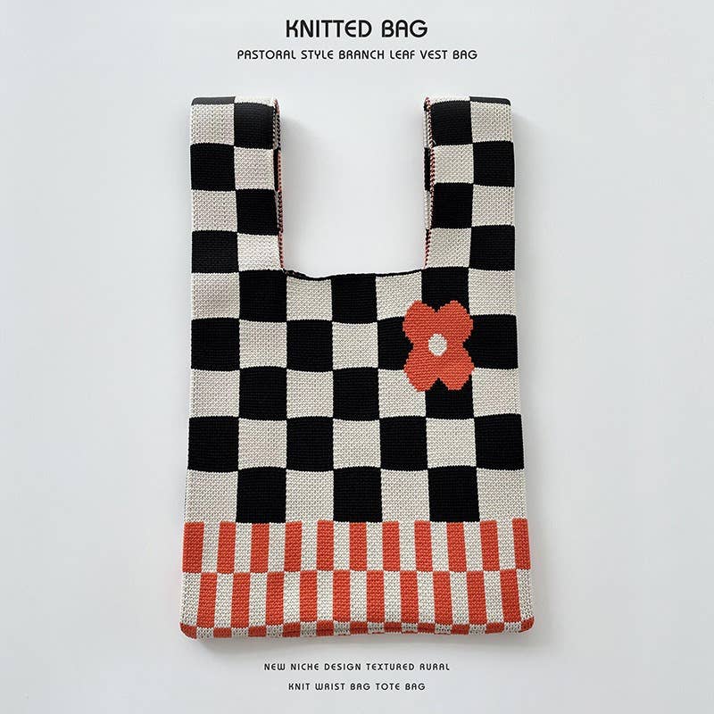 Flower series versatile knitted bag