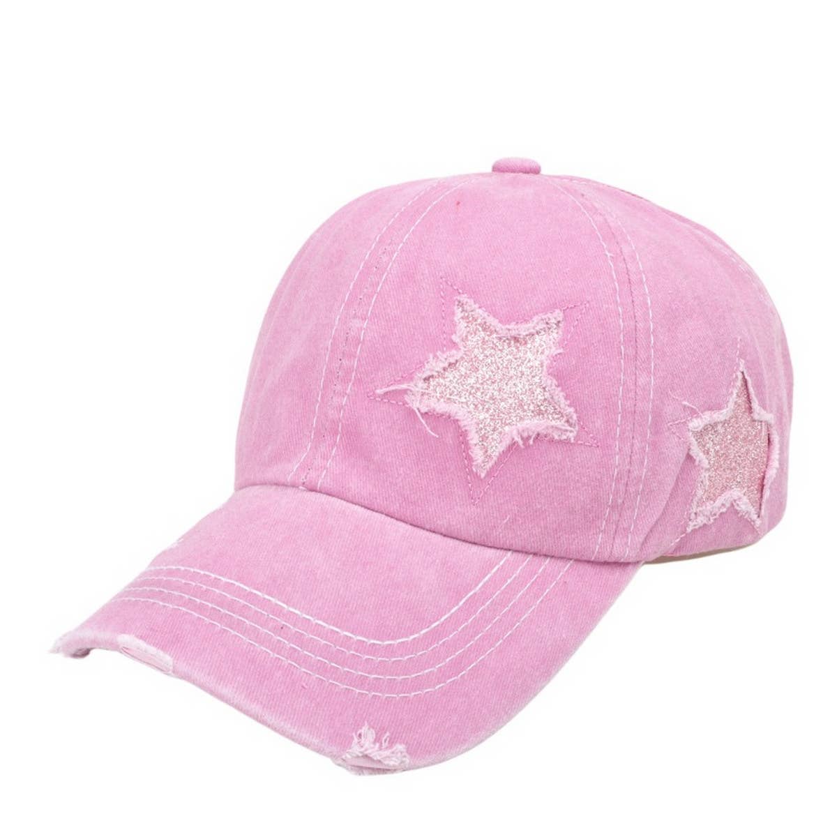 Women's Star Sequin Baseball Cap, Sun Hat CWAH1126