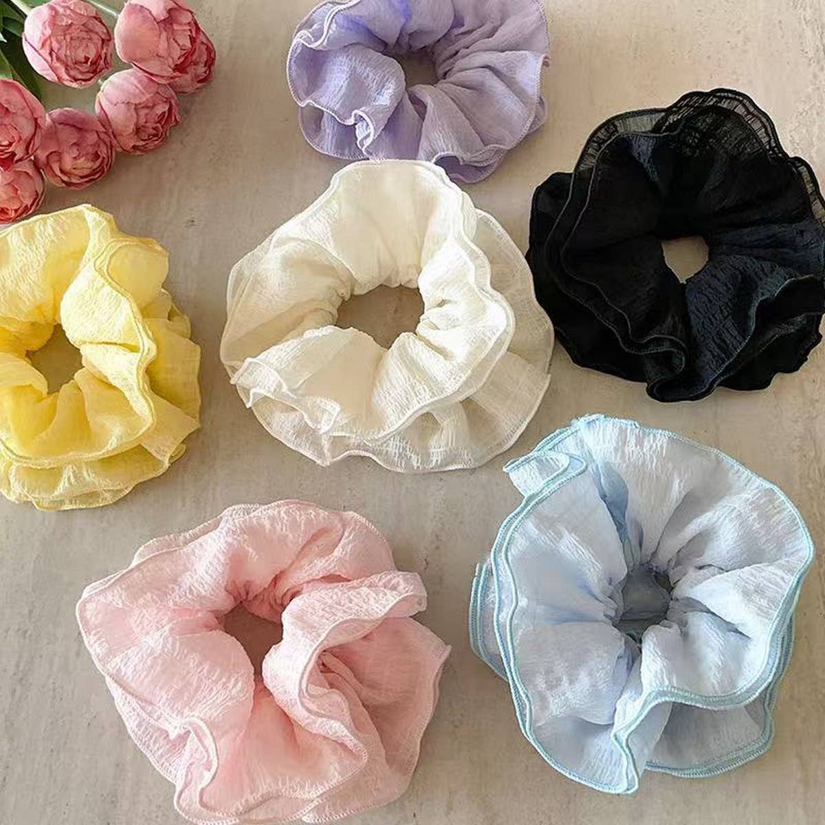 Ruffled Plaid Scrunchie with Layered Edges