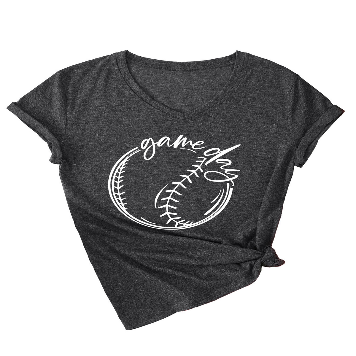 Casual Women?™s Tee ??Game Day V-Neck Design_CWTTS1535