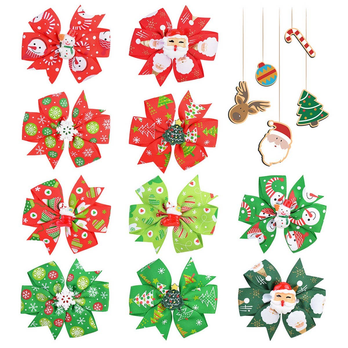 Baby Holiday Bow Hair Clip with Ribbon Tail_CWAHA6700