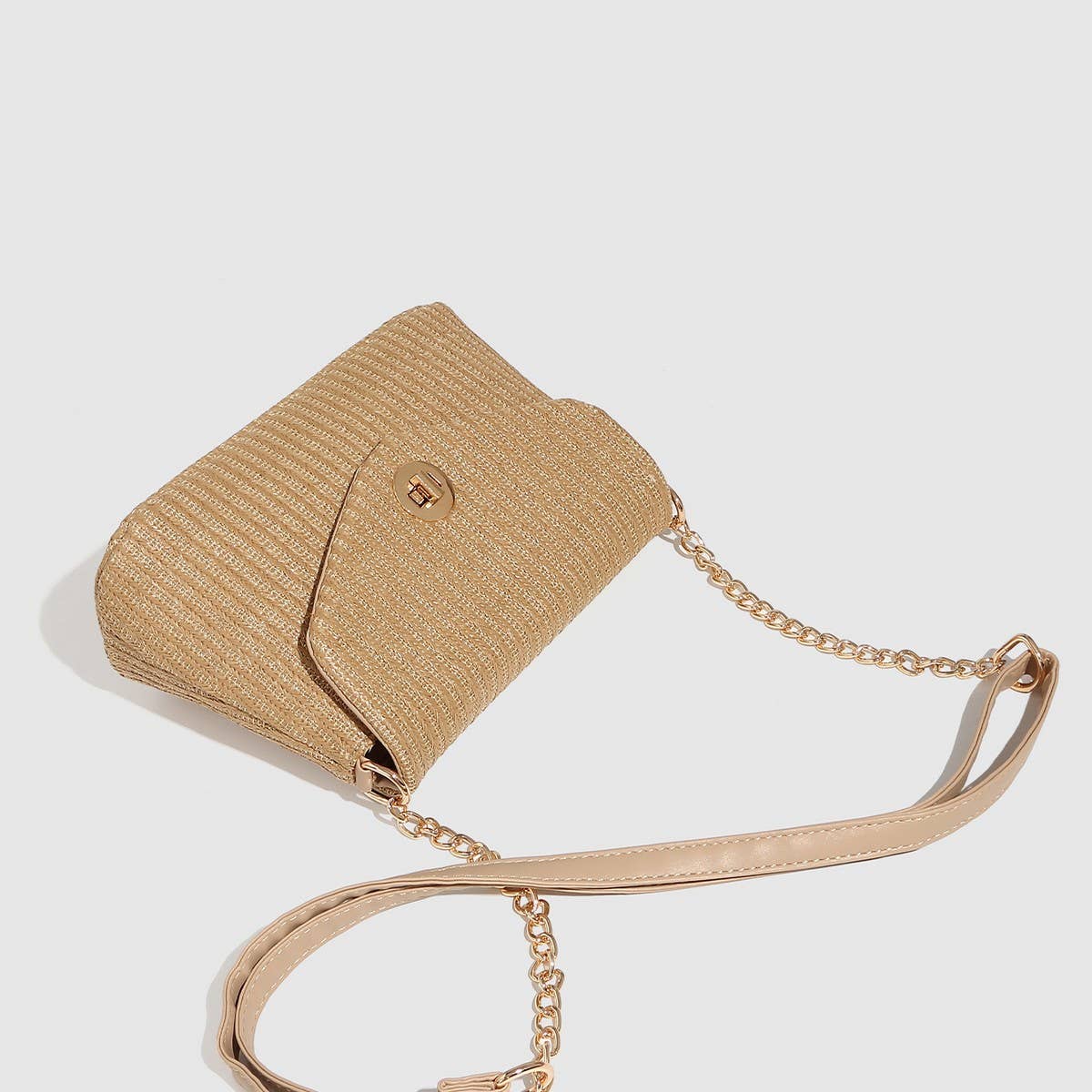 Vacation Woven Chain Lock Mini Shoulder Bag_CWAB5699