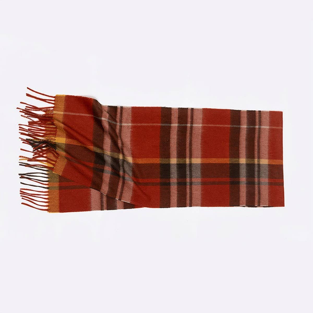 100% Wool Plaid Scarf – Soft Reversible Wrap_CWASC2348