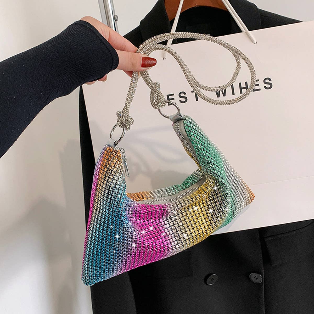 FASHION RHINESTONE RETRO SHOULDER BAG_CWAB0987