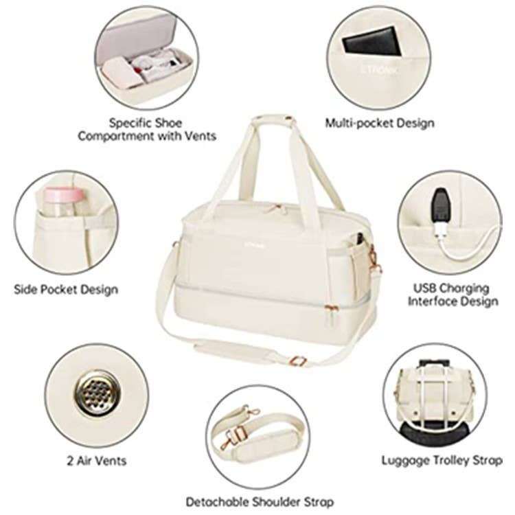 USB charging port fitness bag