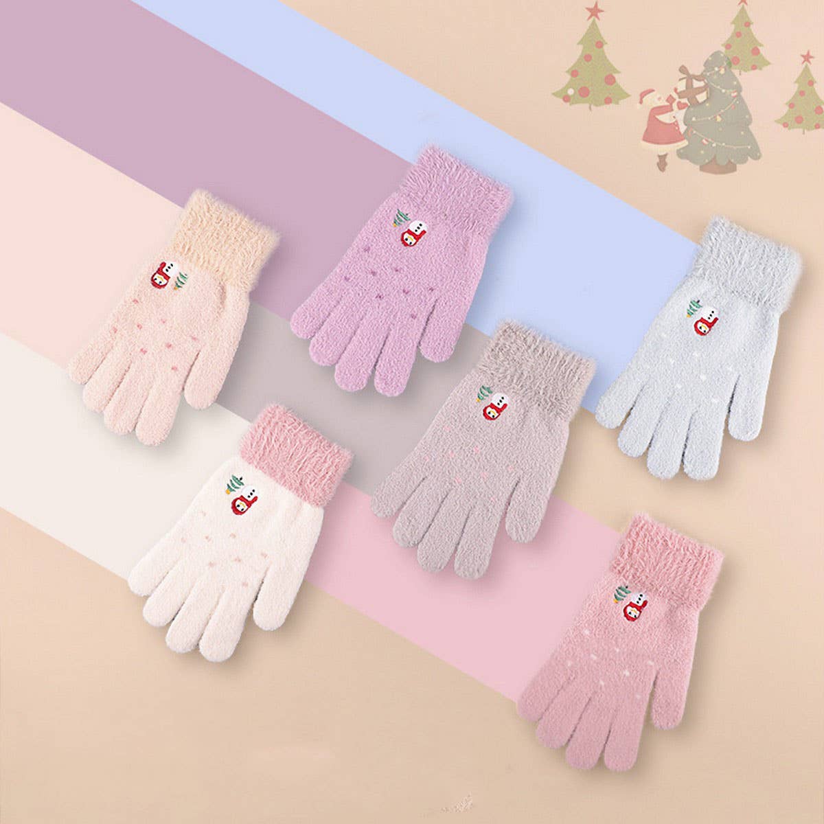 WINTER CHRISTMAS FAUX MINK KNITTED GLOVES_CWAG0233